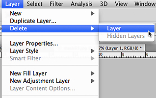 Пункт Delete Layer в меню Layers.