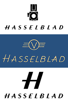 Варианты логотипов компании Hasselblad.
